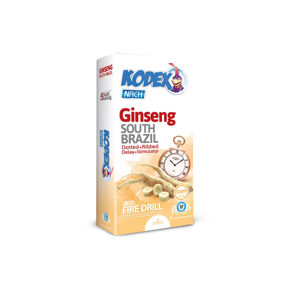 ginseng-12 کاندوم تاخیری جینسینگ ساده کدکس 12 عددی
