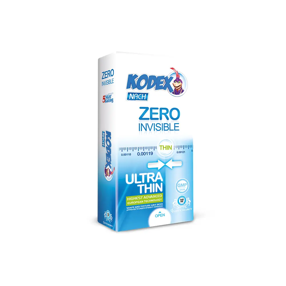 zero-2 کاندوم کدکس مدل Zero Invisible بسته 12 عددی