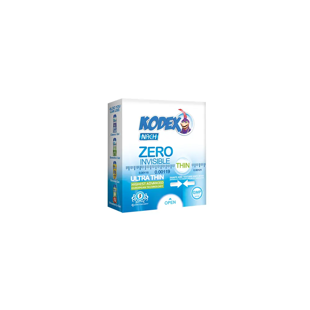 zero-3 کاندوم کدکس مدل Zero Invisible بسته 3 عددی